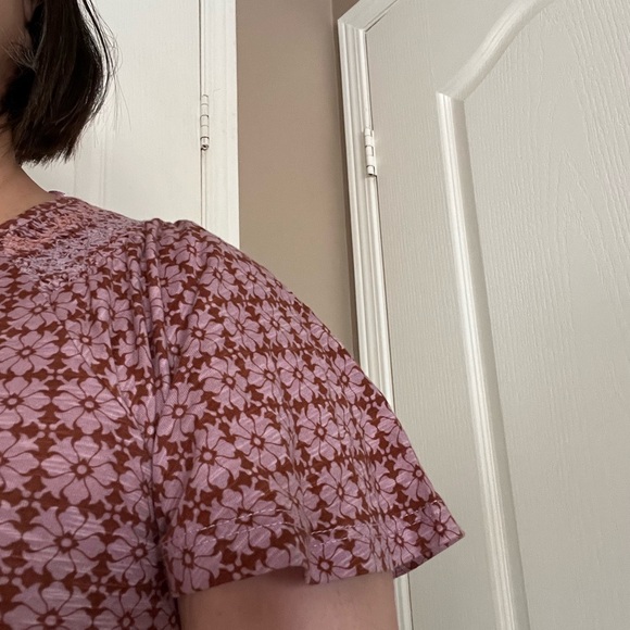 NEXT, size 10 UK, pink/magenta t-shirt with light brown pattern - Picture 6 of 7